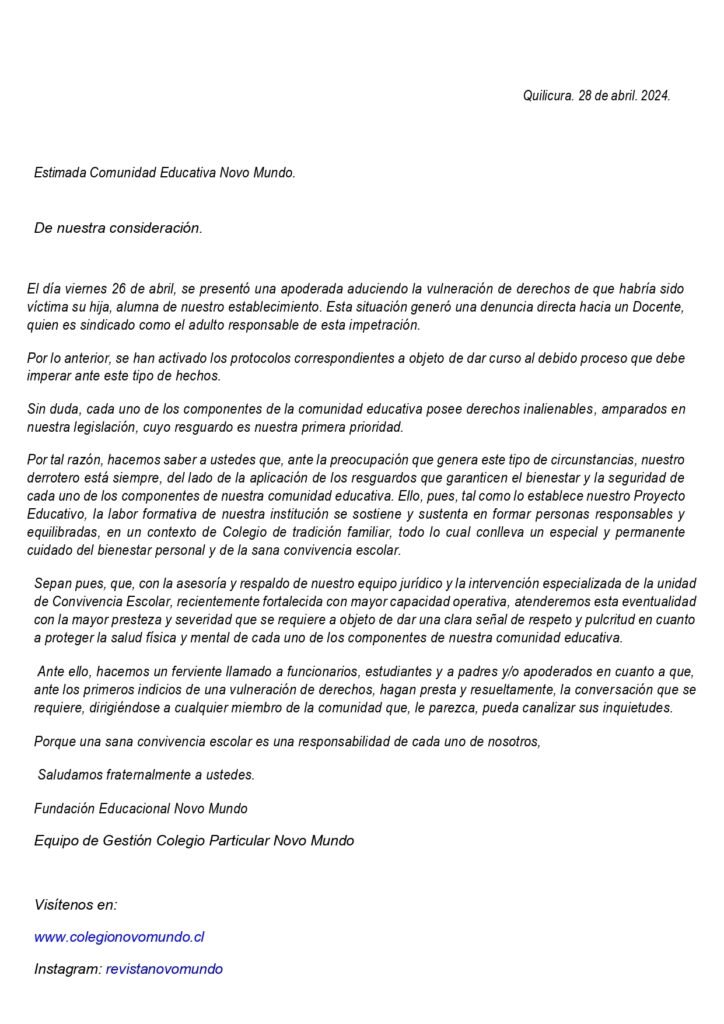 Colegio Novo Mundo · Informativo viernes 28 de abril 2024_page-0001